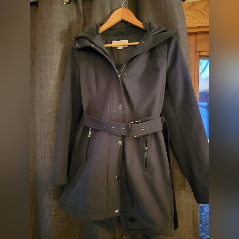 Michael Kors belted waterproof jacket